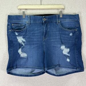 Torrid Denim Bermuda‎ Shorts Distressed Ripped Dark Wash Plus Size 20